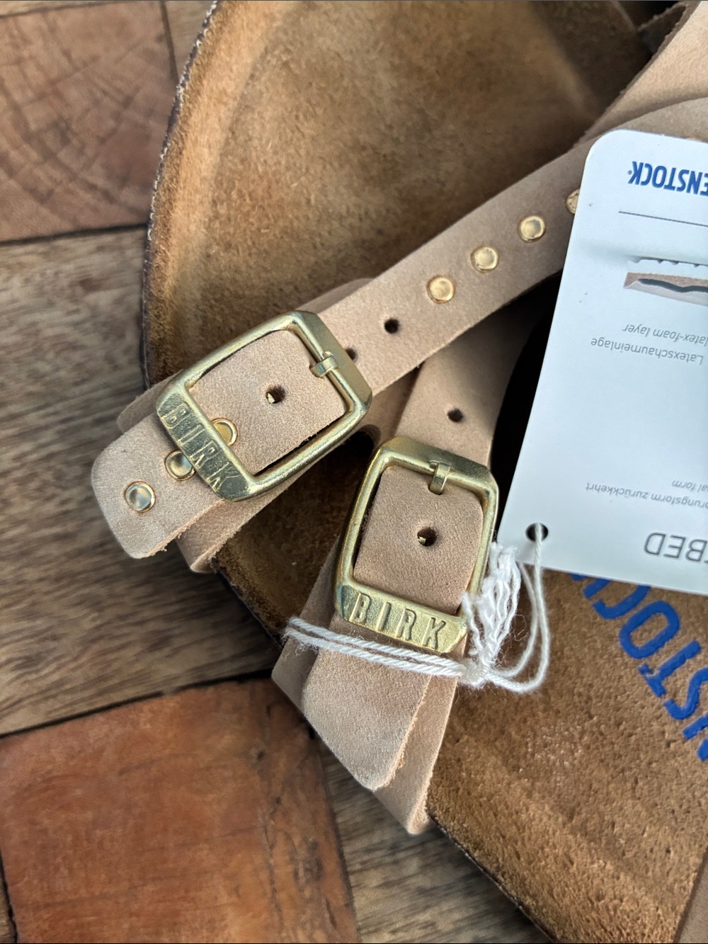 NEW! Birkenstock Franca leather sandals with injected rivets in sandcastle - Picture 14 of 14